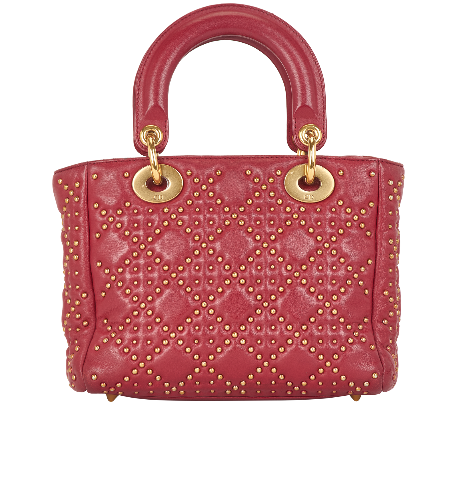 Small Studded Lady Dior, &pound;1,950, Handbags, Red, Leather, Back view